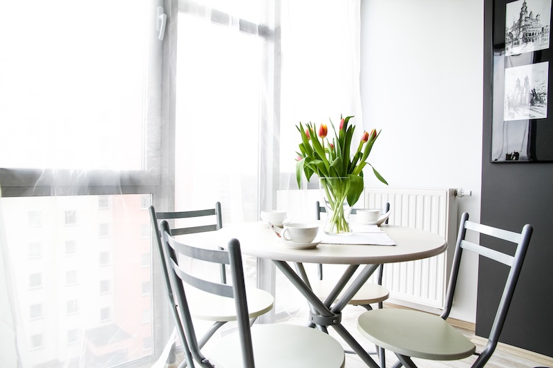 kitchen nook with small table