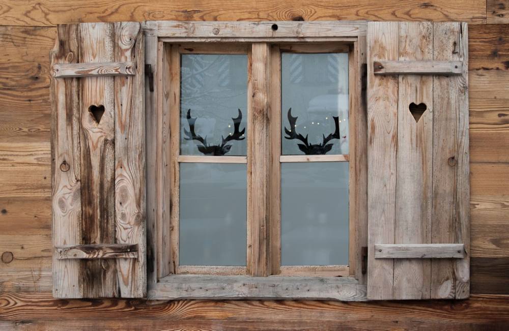 window with decorations