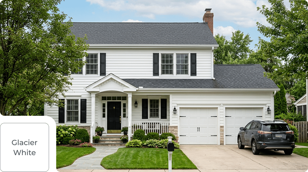 traditional home with white siding